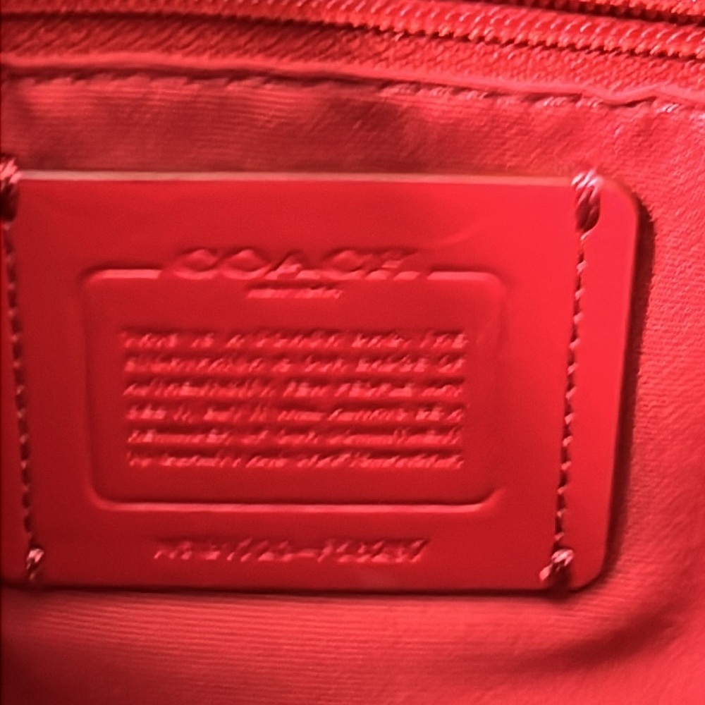 COACH Shoulder Crossbody Bag Signature PVC Red and  Brown Japan Exclusive. - Picture 16 of 17